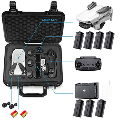Lekufee Portable Waterproof Hard Case for DJI Mavic Mini & SE Accessories (Case Only, Not for Mini 4k/2/3/4)