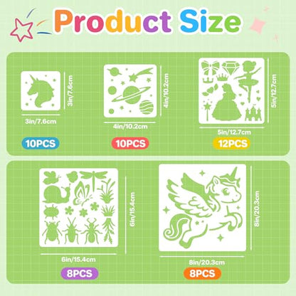 48PCS Stencils for Kids, Stencils for Painting Crafts