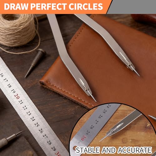 Radius Divider Tool 12 Inch, Fast Adjusting Scriber for Sheet Metal Fabrication & Layout Work, Resharpenable Replaceable Points, Metalworking Woodworking Insulation Tool, Draws Circles Up to 32 Inches - size: 12in-1PC