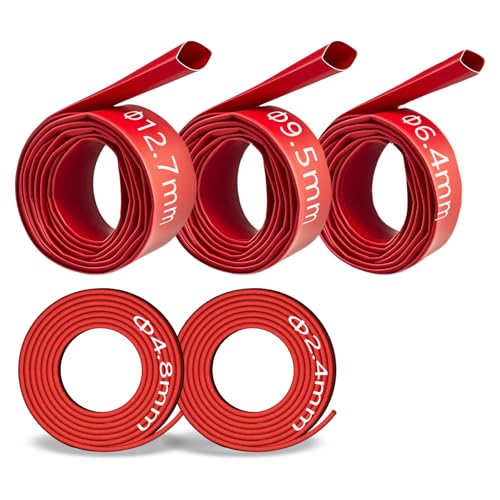 5-Size Heat Shrink Tubing Kit: 3:1 Adhesive Lined, Marine Grade Waterproof, Insulated Sealed, Oil-Proof & Wear-Resistant, 10-Foot Total Length - for Home Use & Industrial Applications (Red) - color: Red