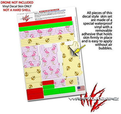 Skin Decal Wrap 2 Pack Compatible with DJI Ryze Tello Flamingos on Pink Drone NOT Included