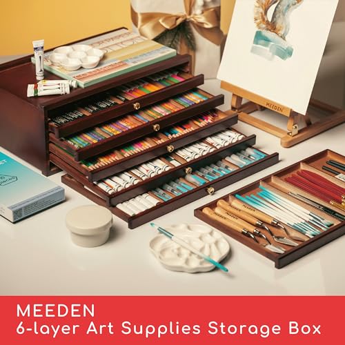 MEEDEN Art Supply Storage Box: 6 Drawers Pencil Organizer Craft Storage - size: 6 Layer Drawers