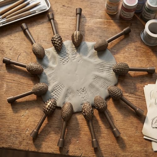 13Pcs Clay Texture Sticks Set, 13 Different Pattern Embossing Rollers for Polymer Clay Pottery Ceramics, DIY Sculpting Tools for Adult Craft Projects Home Decor Art Supplies