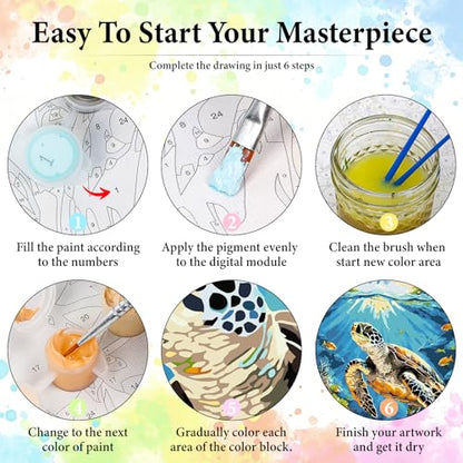 Sea Turtle Paint by Numbers Kit for Adults Without Frame 16x20 IN - color: OP-US16