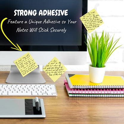 Mr. Pen- Sticky Notes, 3"x3", 12 Pads, 720 Sheets, Pastel Yellow Colors - color: Pastel Yellow