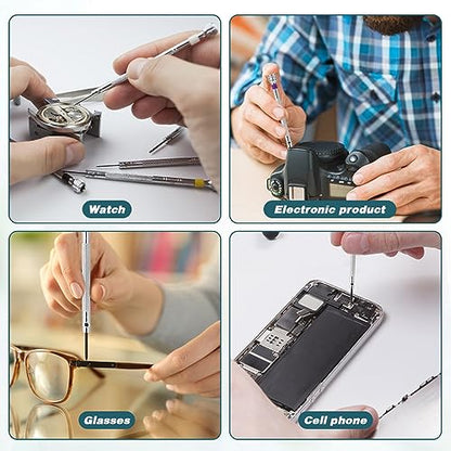 Professional 8-Piece Micro Precision Screwdriver Set with 2 Tweezers for Electronics, Jewelry, and Watch Repair