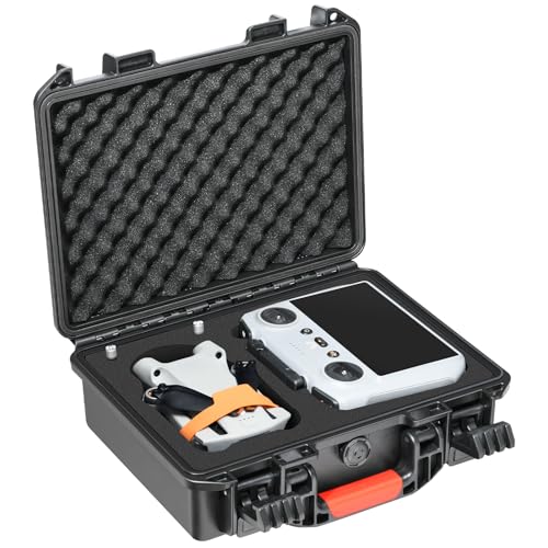 Hard Case for DJI Mini 3 Pro: with Custom Foam for DJI Mini 3/4 Pro Drone - color: Black for RC 2