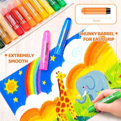 Tempera Paint Sticks, 24 Color Washable Solid Paint Sticks for Kids Toddler - size: 0.04 Ounce (Pack of 24)