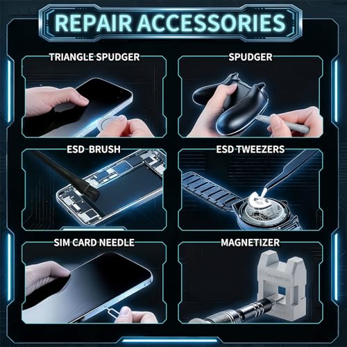 2-Pack Precision Screwdriver Set: 122 Magnetic Bits Electronics Repair Kit for Office Equipment Maintenance - Laptop, Computer & Peripherals, Bulk Supply for Repair Store, IT Departments, Business Use - color: Gray-2pack