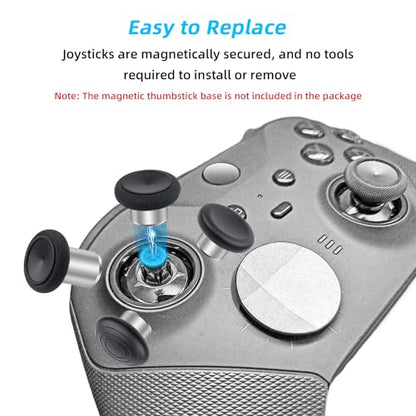Mcbazel Metal Thumbsticks Replacement for Xbox Elite Series 2, 6 in 1 Metal Custom Button Set fit for Xbox One Elite Series 2 Controller - Black