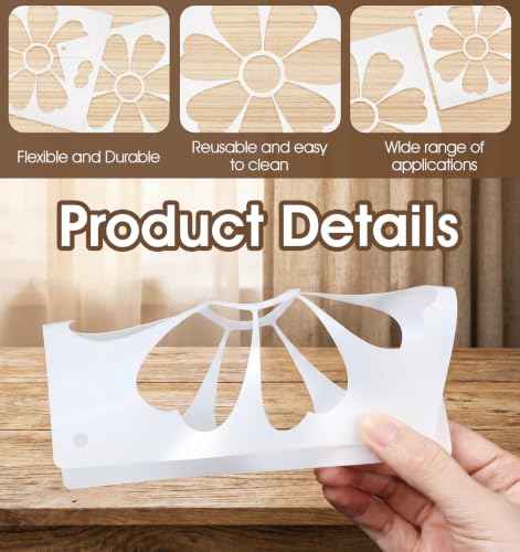 6 Pcs Flower Stencil, Floral Daisy Reusable Paint Art Stencils, 11.8 Inches