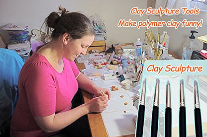 COMIART Clay Sculpture Tools Silicon Color Shapers Painting Brushes Size 6 - size: size6