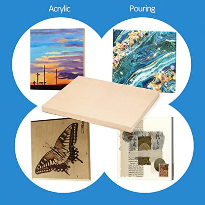 Falling in Art 2 Pack 20x20 Unfinished Birch Wood Panels Kit for Painting - size: 20*20 2-pack