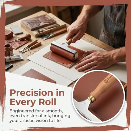 Anu Limen Soft Rubber Brayer High-Elasticity Roller for Printmaking, Scrapbooking & Art Crafts, Even Ink Application, Non-Slip Handle(5cm) - size: 5cm