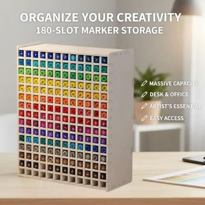 DAYUMKOU 2 Pcs 180 Marker Organizer Holder with 5mm Wood Plastic Board