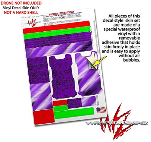 Skin Decal Wrap 2 Pack Compatible with DJI Ryze Tello Folder Doodles Purple Drone NOT Included