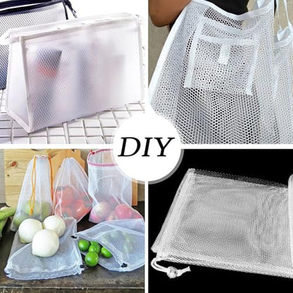 59 X 59 Inch White Mesh Fabric Slightly Stretch Soft Mesh Netting Cuttable Netting Fabrics Meshes for Sewing Projects Shopping Bag Backpack Pocket and Straps and Nettings Clothes