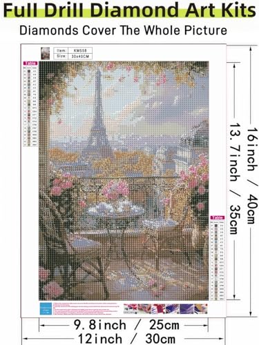 5DDIYART Paris Eiffel Tower Diamond Art Kits for Adults - color: KM558-1