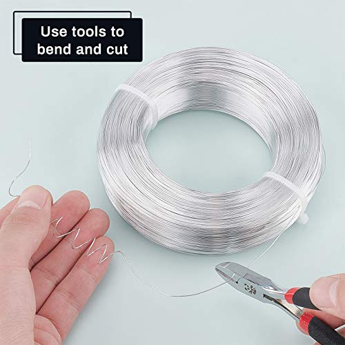 BENECREAT 1492 Feet 22 Gauge Silver Aluminum Wire Bendable Metal Sculpting Wire for Beading Jewelry Making Art and Craft Project