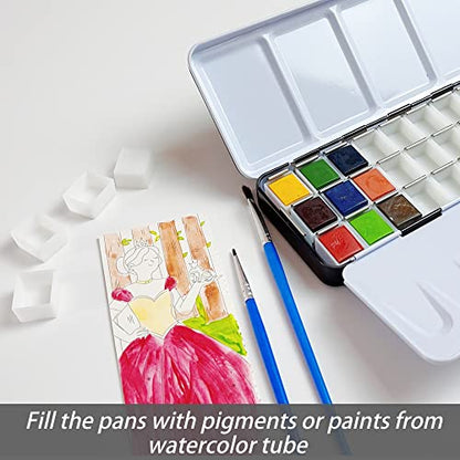 FCLUB Empty Watercolor Palette Paint Case - Medium Tin with 36 Half Pans - style: Tin with 36Pcs Half Pans