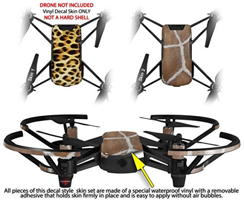 Skin Decal Wrap 2 Pack Compatible with DJI Ryze Tello Fractal Fur Leopard Drone NOT Included