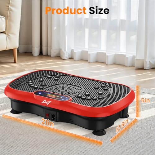 AXV Vibration Plate Exercise Machine Fitness Platform Body Vibrating Board - color: BT.PRO.RED