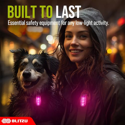 LED Safety Lights 4 Pack, Clip On High Visibility Strobe Light for Walk Run - color: Pink
