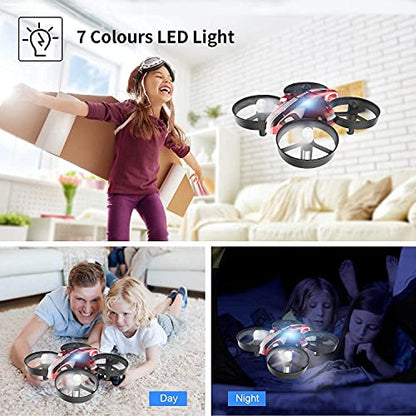 Mini Drone for Kids & Beginners, Indoor RC Nano Helicopter Quadcopter - color: Red