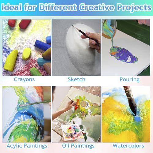 28 Pack Canvas Boards for Painting, White Canvas Panels, Multi Pack