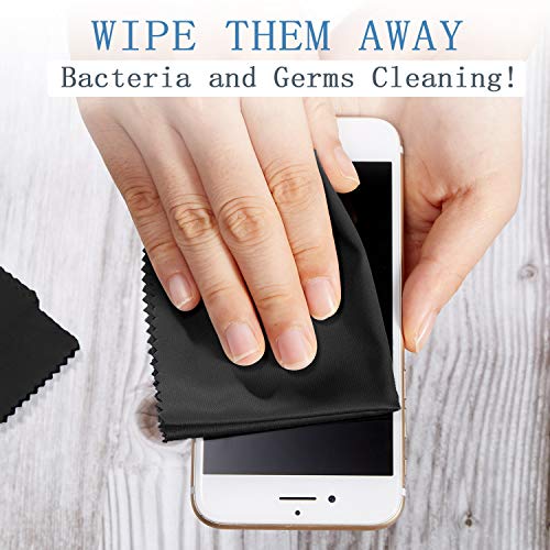 Frienda 50 Pcs Microfiber Glass Cleaning Cloths Lens, Black - color: Black
