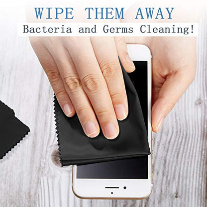 Frienda 50 Pcs Microfiber Glass Cleaning Cloths Lens, Black - color: Black