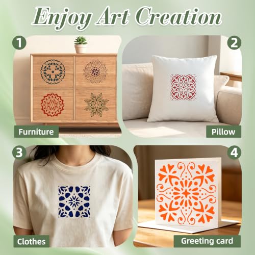Mandala Stencils for Crafts Reusable 16Pcs Stencils(6X6 inch) - color: Mandala 3