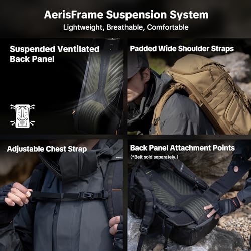 PGYTECH 25L Tactical Camera Backpack, OneMo TAC Camera Daypack Backpack - color: Wolf Brown, size: 25L