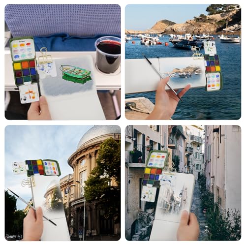 Funto Mini Watercolor Travel Set Refill, 9-Color Replacement Palette For Painting - style: Basic Set