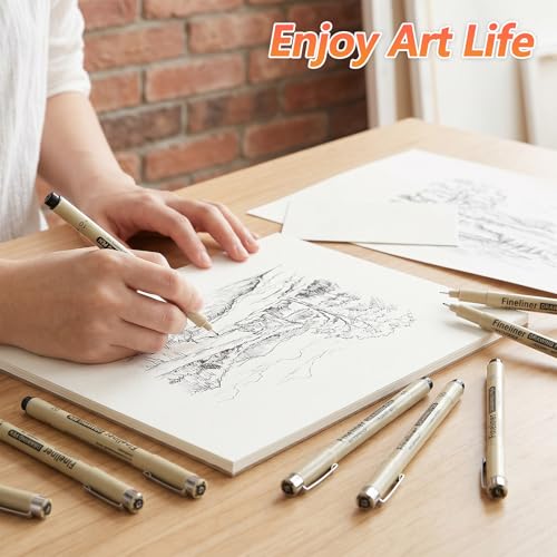 YUXIANLB 13pcs Micro Fineliner Drawing Art Pens, Black Inking Markers