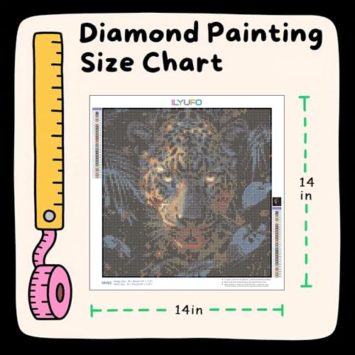 ILYUFO Diamond Art Kits for Adults Forest Leopard DIY Diamond Painting - color: Forest Leopard