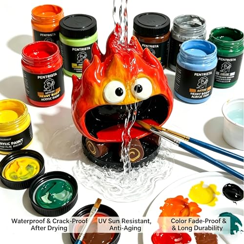 Professional Heavy Body Acrylic Paint Set, 9 Colors 220ml/7.44oz - color: 9 colours