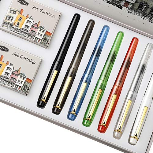 Calligraphy Set Fountain Pens 7 Different Size Nibs and 36 Assorted Ink Cartridges Kit for Calligraphy Lettering - Complete Easy Learning Set for Beginners F736