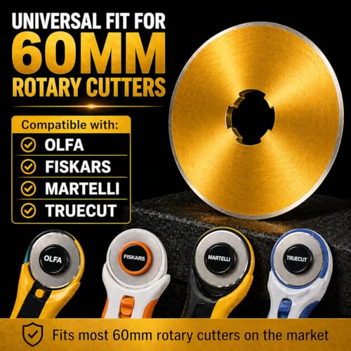 60mm Rotary Cutter Blades 10 Pack Titanium Coated SKS-7 Steel - color: 60MM-10PCS