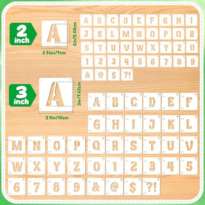 Letter Stencils, 80 Pcs Large Alphabet and Numbers Stencils (2Inch & 3Inch) - size: 2Inch&3Inch