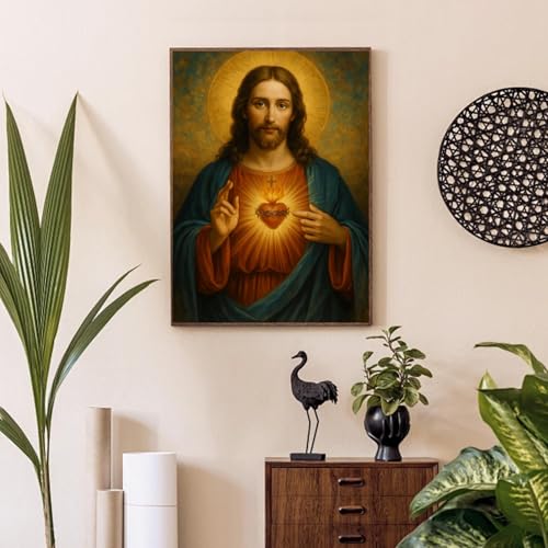 Jesus Paint by Numbers Kit for Adults Framed Canvas 12X16 in, Frameworkless - color: YH02671