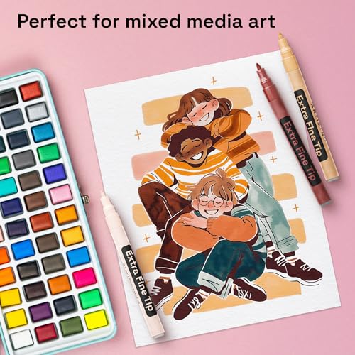 ARTISTRO 12 Skin Tones Paint Pens for Glass Marking - Extra-Fine Tip - color: Skin Tone