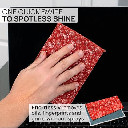 Microfiber Wholesale Quick Cloth Glasses Cleaning Cloths 5x7 Paisley Red - color: Red Paisley, size: 5"x7"