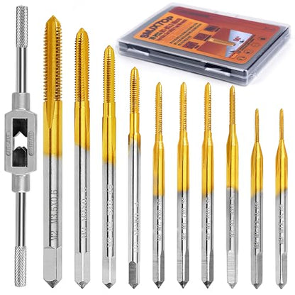 10pcs Micro Metric Taps Bits Set with 1Pc Tap Wrench for Metal M1-M3.5 - size: M1 to M3.5 - 10Pcs Micro Tap Set