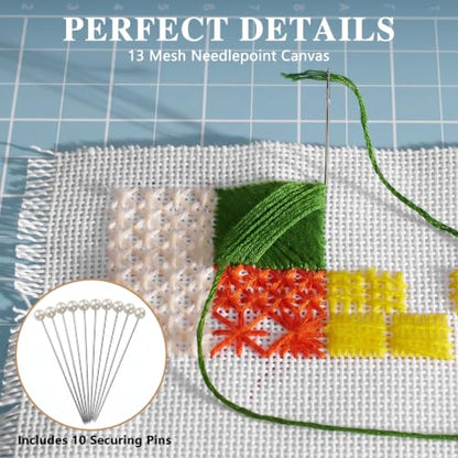13 Mesh Needlepoint Canvas Blank, 18" x 20" Interlock Needle Point Canvas Roll, Cross Stitch Fabric, Cross Stitch Canvas for Embroidery Crafts - size: 13 Mesh