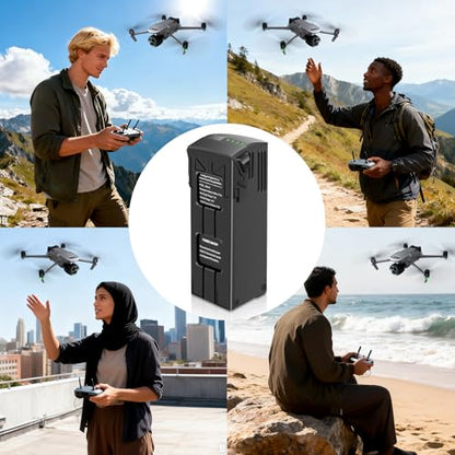 2-Pack Mavic 3 Batteries 5000mAh Up to 46 Mins Flight Time and LCD Display Mavic 3 Pro Battery Charger Compatible with DJI Mavic 3/3 Pro/3 Cine/3 Classic/3 Pro Cine/3 Enterprise Series