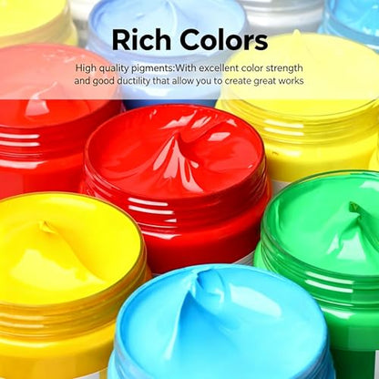 Professional Heavy Body Acrylic Paint Set, 9 Colors 220ml/7.44oz - color: 9 colours