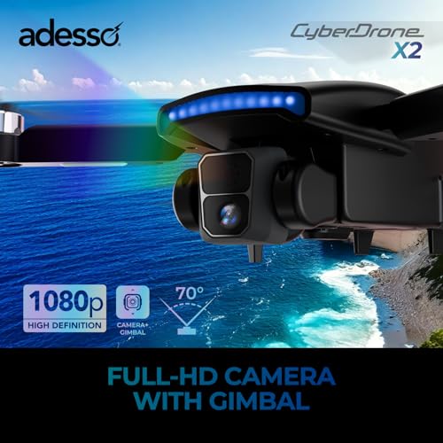 Adesso CyberDrone X2 Remote Controlled Drone with 1080P Camera