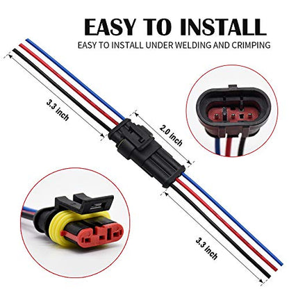 G 3 Pin Waterproof Connector 16AWG Electrical Male Female Wire Plugs - size: 3 PIN