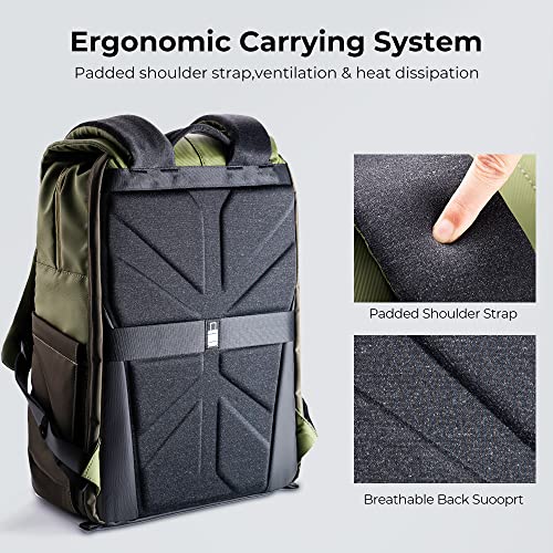 K&F CONCEPT Camera Backpack, 20L Camera Bags for Photographers - color: 03-green